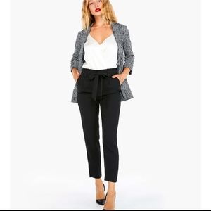 Express Black High Rise Ankle Paperbag Pants Size 4L